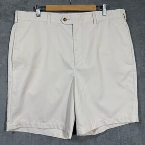 Donald Ross Shorts Mens 40W Bone Striped Flat Front‎ 8” Inseam Golf Casual